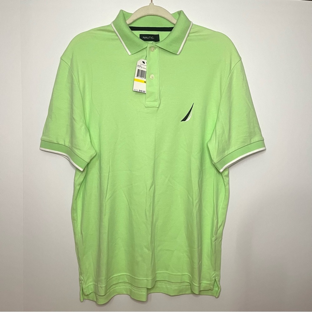 Men’s Nautica, 100% Cotton Green, Collared Polo Shirt